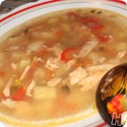 Рыбный суп с рисом и овощами